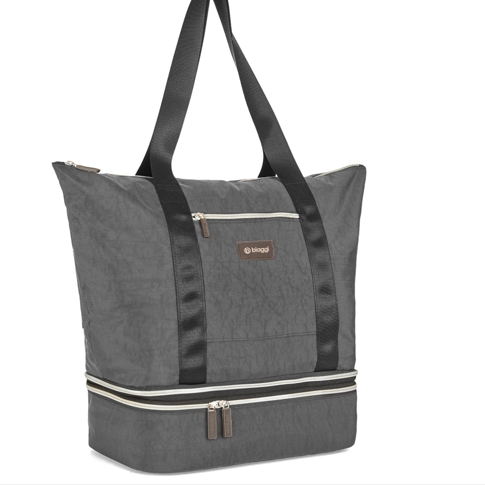 Biaggi gray Carry Cube Tote compression travel tote bag gray